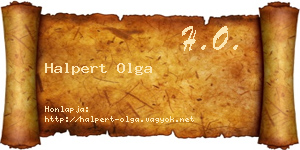 Halpert Olga névjegykártya